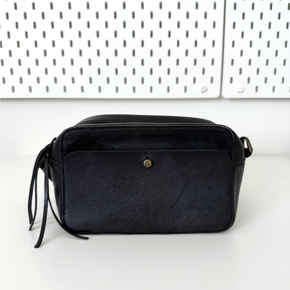 Madewell Black Leather Crossbody Camera Bag